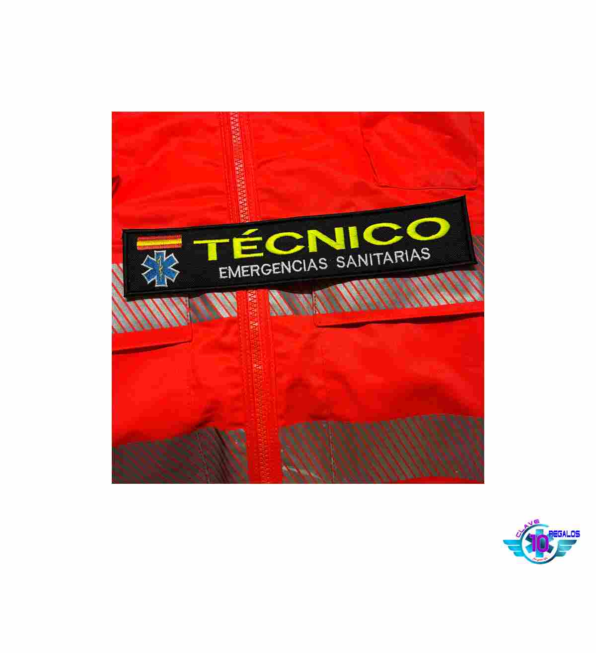 Parche 25x5 cm negro amarillo flúor