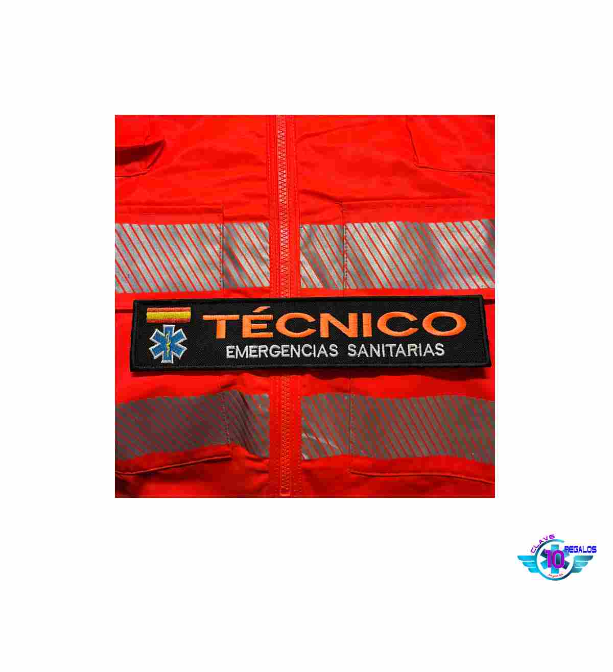 Parche 25x5 cm negro naranja