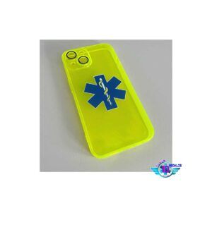 funda iPhone, funda amarillo flúor, funda con cruz de la vida, funda espiritual, funda poliuretano iPhone, accesorios iPhone originales, funda protectora con símbolo, funda vibrante, funda energética, funda moderna iPhone, funda simbólica