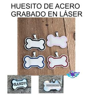 HUESITO DE ACERO GRABADO EN LASER