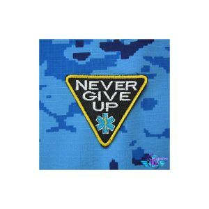 Parche bordado NEVER GIVE UP