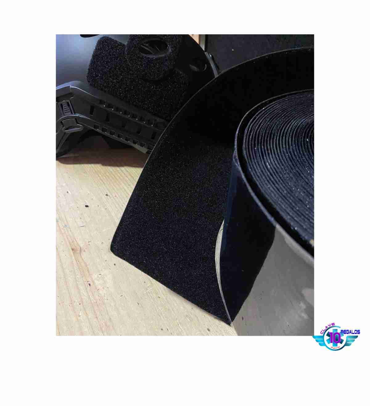 velcro adhesivo suave color negro de 10 cm de ancho