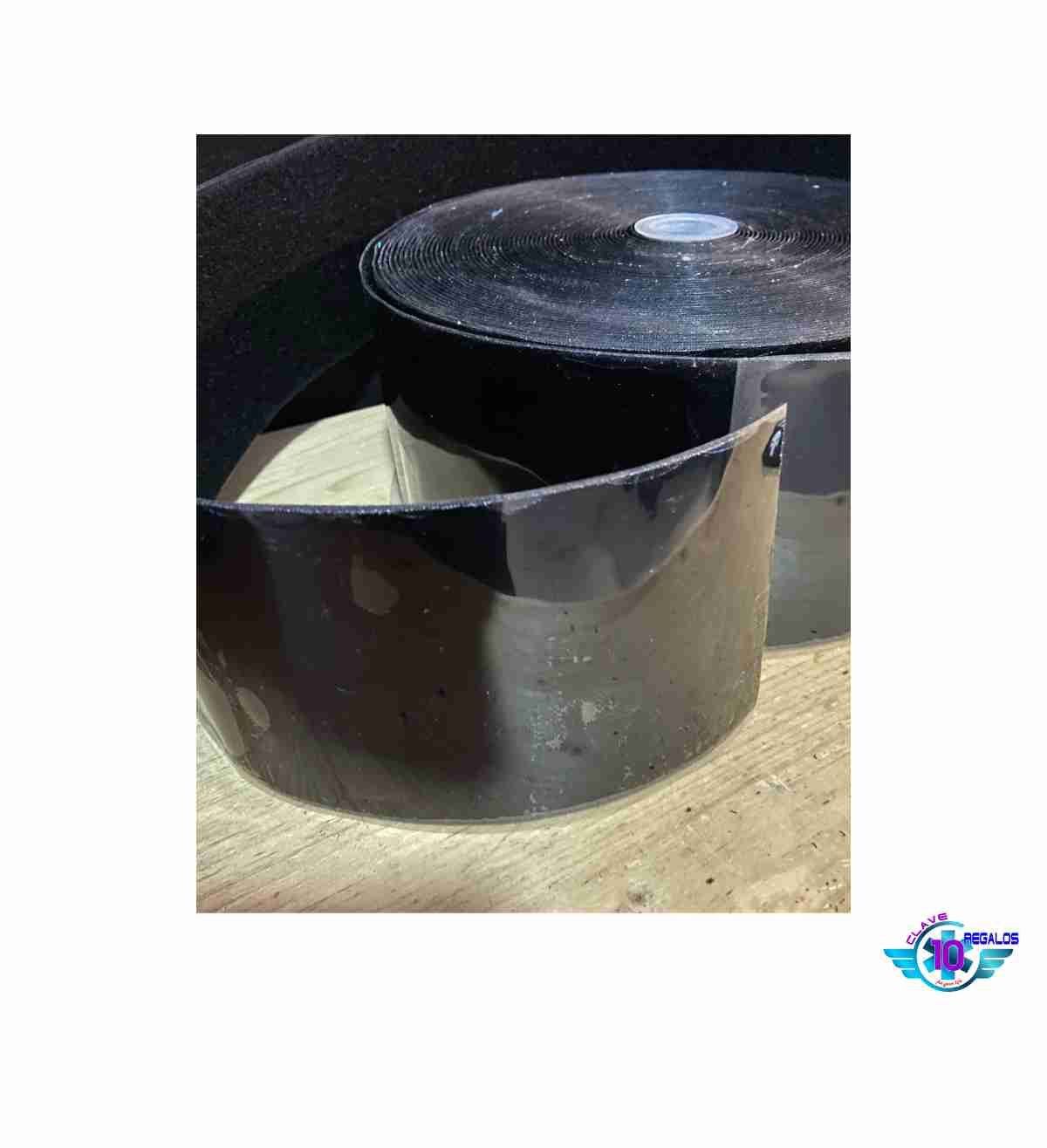 velcro adhesivo suave color negro de 10 cm de ancho